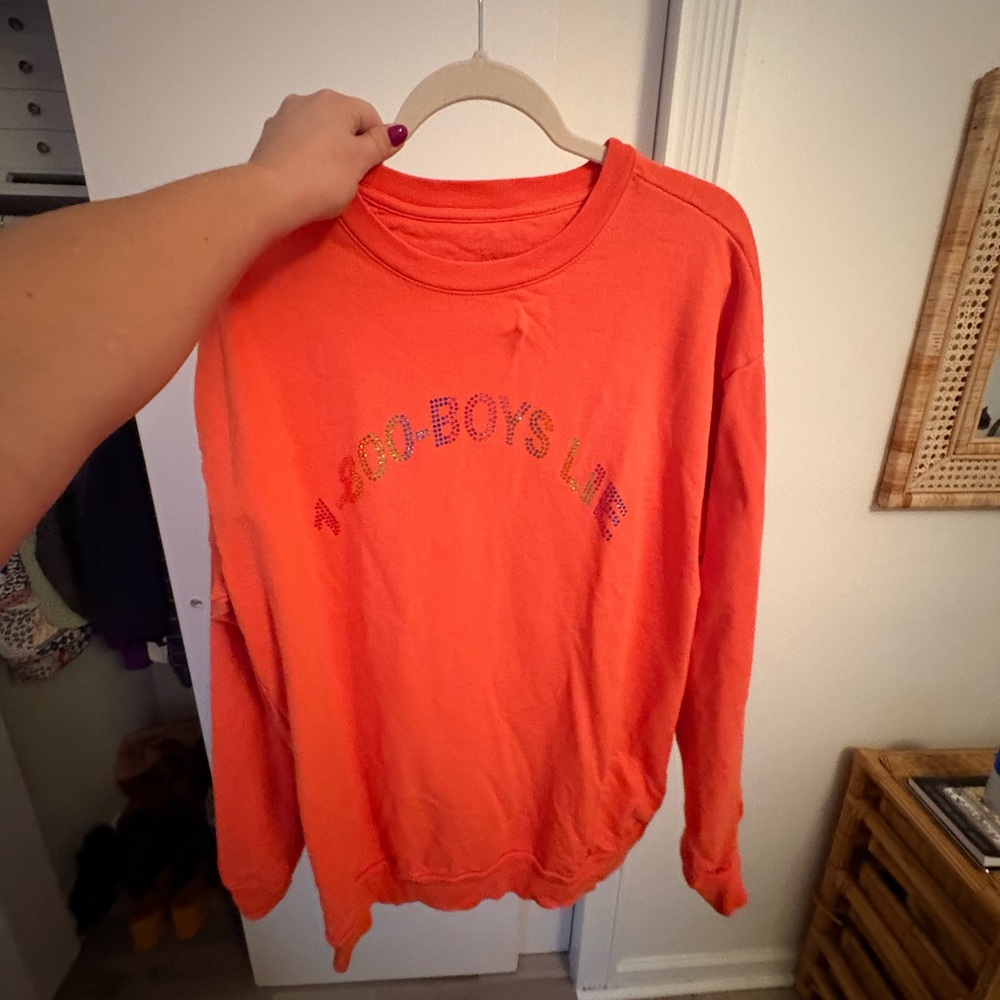 Orange Graphic Sweatshirt